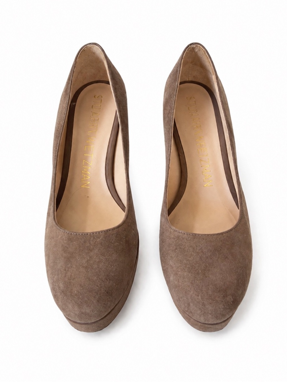 Stuart Weitzman Brown Suede Platform Pumps